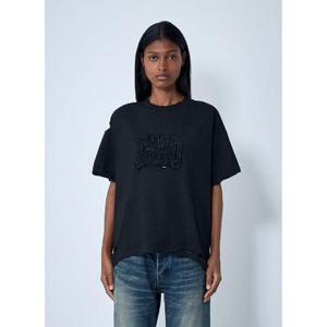 26 SS 발렌시아가 여성 로고 모티프 티셔츠 bal0261001blk