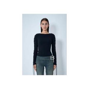 26 SS 발렌시아가 여성 레이스업 티셔츠  bal0262001blk