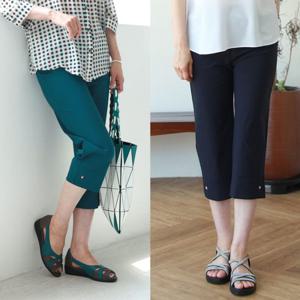 [쉬즈마담]P91866  테이핑 7부 쿨링 통바지 엄마옷