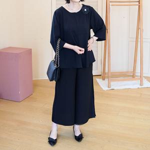 [쉬즈마담]T57316 엘레강스 루즈핏 옆트임 블라우스 60대 엄마옷