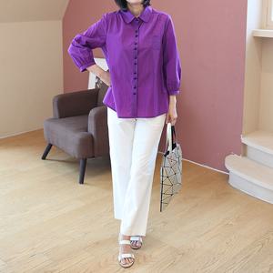 [쉬즈마담]T57372 더블 콩단추 어깨셔링 남방 50대 엄마옷