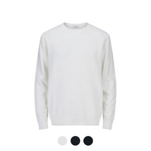 [앤드지][앤드지] 잔조직 라운드넥 베이직 니트_BZD3ER1101