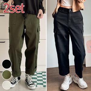 [2SET] 1 +1 톡톡한 코튼트윌 카고 텐션 팬츠 2종 (남성/여성)