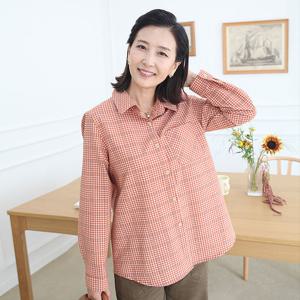 [쉬즈마담]T57398 색감이 예쁜 체크 남방 50대엄마옷