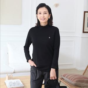 [쉬즈마담]T57399  금장리본 테이핑 셔링폴라티 50대엄마옷