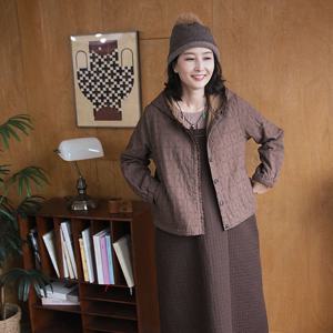 [쉬즈마담]J31743 자수레이스 본딩 후드 점퍼 50대 엄마옷