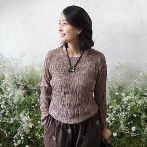 [쉬즈마담]T57420 신상 쭈글이 슬림 플리츠 50대 엄마옷