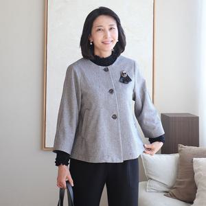 [쉬즈마담]J31755 숀 헤링본 통소매 울자켓 50대 엄마옷