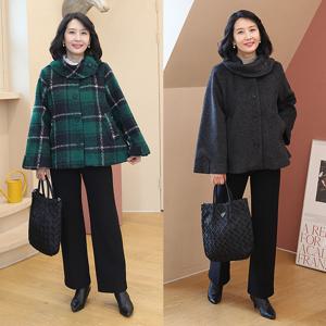 [쉬즈마담]J31760 제니 터들숄 등주름 통소매 울자켓 50대엄마옷