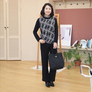 [쉬즈마담]T57452 샤갈 트윈배색 반폴포근티 60대 엄마옷