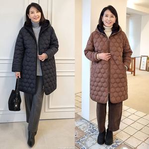 [쉬즈마담]J31775 엄마품처럼 따뜻한 밍크기모 후드 패딩코트