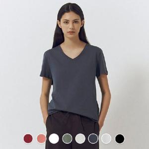 [백화점][지오다노] 여성 브이넥 퍼펙트 반팔 티셔츠 326519