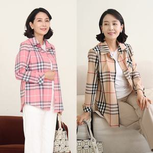 [쉬즈마담]J31796 매 시즌인기 클래식 체크 포켓 남방 엄마옷