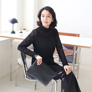[쉬즈마담]T57508 엘레강스 레이스 모크넥 블라우스 50대 엄마옷