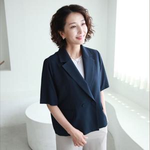 [쉬즈마담]J31574 빅사이즈 오피스룩 반팔 더블 자켓 엄마옷