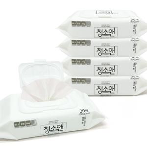 청소앤 엠보원단 물걸레청소포 5팩(150매) 캡형 일회용 청소