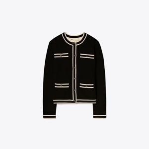 [토리버치 공식] 켄드라 가디건 - 블랙 / 프렌치 크림