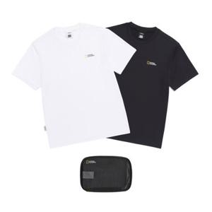 내셔널지오그래픽 N265UPA910 유니 메이스 기능성 2PACK 반팔 티셔츠 WHITE