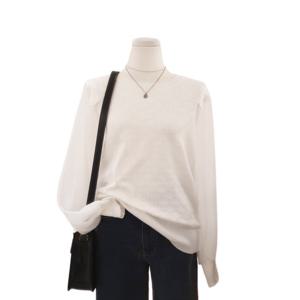 [숲]쉬폰소매 라운드넥 니트 (SA3LK30)