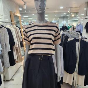 리안뉴욕 DP01 라운드 스트라이프 반팔니트 RSEKPO990