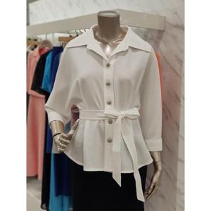 미니멈 세이브존01 페미닌 벨티드 블라우스 MYAGWB2110