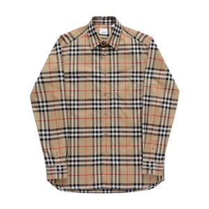 버버리 셔츠 8070577 A7028 올오버 체크 프린팅 셔츠