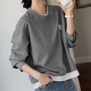 [패션시그널] 로고포인트 레이어드 맨투맨 티셔츠 3E8B16