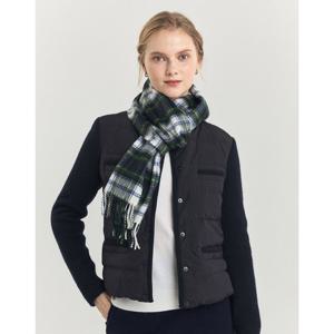 헤지스 여성 24FW 클리어런스구스다운 네이비 니트소매 숏 경량다운 점퍼 HSJU4D903N2