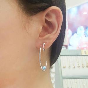 볼라레 세이브존01 블루진주 귀찌귀걸이 링4cm SAE407