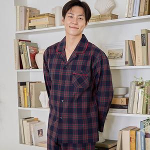 바풀 CA4M21216 남성잠옷 순면 파자마 투피스 잠옷 상하 세트 네