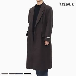 [빌리버스]빌리버스 남성 싱글 코트 울 혼방 핀턱 롱코트 BYM004