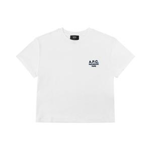 아페쎄 COHBM F26389 TAE BLANC/DARK NAVY 크롭 여성 반팔티