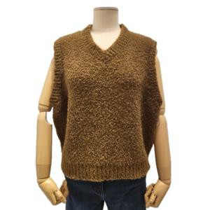 [에이비에프지]뽀글이 짜임 포인트 V넥 니트 베스트 APZ1HW59A