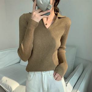 카라 골지 4컬러 겨울 데일리 긴팔 니트 LK-T009