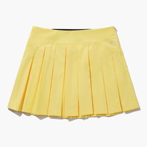 [르꼬끄골프] 여성 솔리드 오비밴드 플리츠 스커트 (GQ122LSK14)