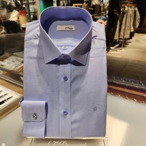 [듀퐁셔츠] 듀퐁셔츠 SE5SM21LS319SBU 컴포터블 25SS 면혼방 체크도비 블루 슬림 핏 셔츠 SE5SM21LS319