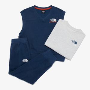 [노스페이스 키즈] 노스페이스키즈 NM5MR02U 네이비 코지 캠프 3PCS 세트 베스트셋업 NM5MR02U