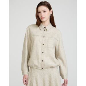 닥스 여성 25SSSET-UP울베이지 멜란지 린넨혼방 스티치 포인트 긴소매 셔츠 DLSH5A101I1