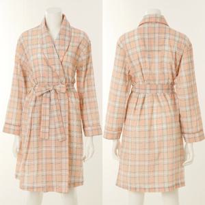 와코루 세련된 면요루 체크 여성 로브가운(WRB2472W)