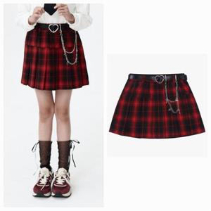 더데이걸 sh06 열쇠 벨트 체크 플리츠 스커트 TGWH24W01