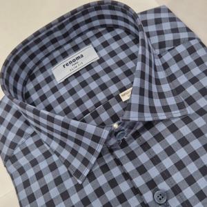 [레노마셔츠]슬림핏 /멜란 미디엄 깅엄 체크/긴소매 셔츠 RMFSL0