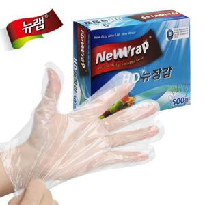 뉴랩 HD 뉴장갑 500매 대용량 일회용 위생장갑 비닐장갑 주방장갑 주방비닐장갑 요리장갑 요리비닐장갑 다