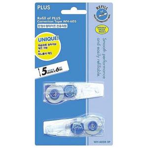 PLUS 수정테이프 리필 WH-605R-2P 갑 10개입 문구용화이트 팬시용화이트 학생화이트 펜수정 볼펜수정 수정