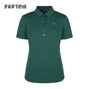 [팬텀] 여성 소매 절개 카라 반팔티셔츠