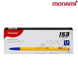 모나미 153볼펜 1.0mm 12개 1타(청색) 모나비153펜 청색볼펜 블루펜 유성볼펜 파란볼펜 모나비파란볼펜 문