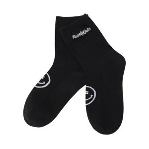 파리게이츠 (521E7SC052BK) 여성 스마일 로고 자수 장목 양말