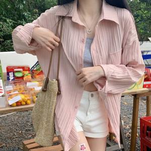 F006779_아이스셔츠 줄지블라우스 쿨남방 아이스남방