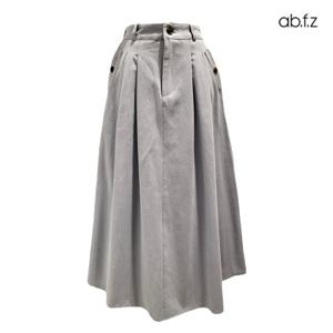 [에이비에프지]반 밴딩 투 핀턱 롱 면 스커트 APZ5ZS01G