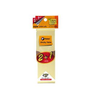 스티키노트 메모지 파스텔노랑2 1 51X76 5176Y3 3개 메모지 메모용지 메모종이 메모지종이 사무용메모지 점