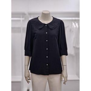 프렐린 세이브존02 블랙카라넥7부블라우스 RBB252S70